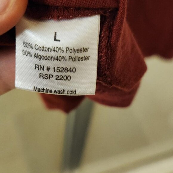 REEVES Men Golf Polo Cotton Blend Shirt Burgundy Color Size L-NWT - Picture 5 of 5
